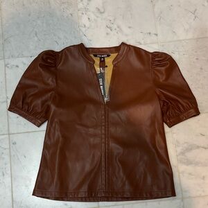 Steve Madden Faux Leather Jane Top